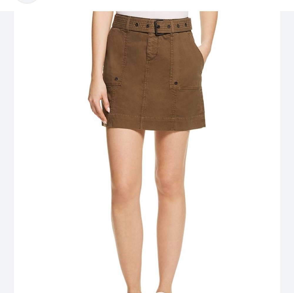 DL1961 Parker belted cargo mini skirt in olive green